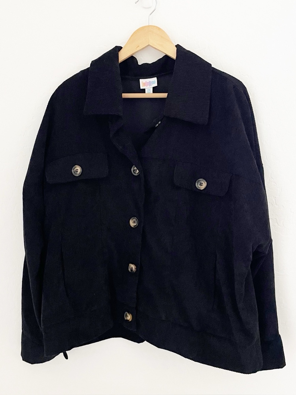 LuLaRoe Black Corduroy Berlin Jacket size 2XL